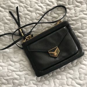 Stella & Dot COVET black leather crossbody bag